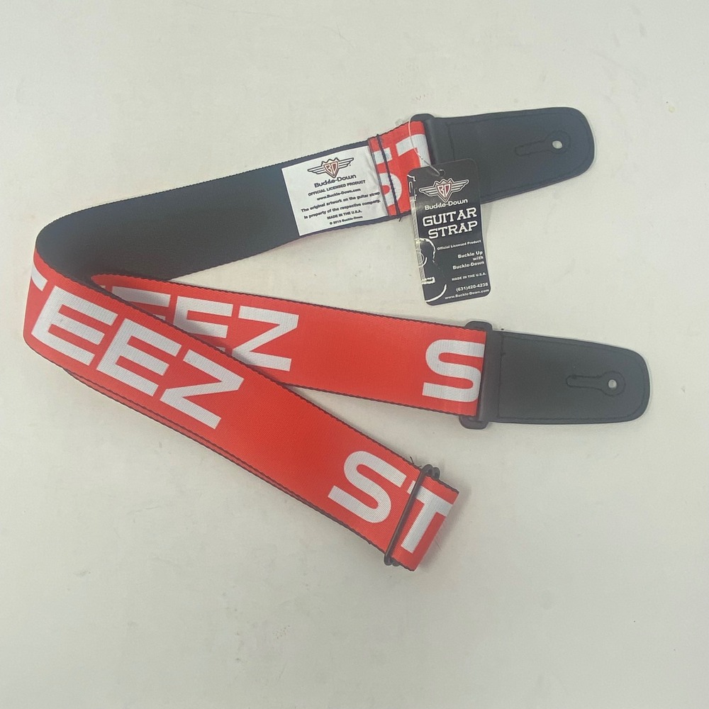 Buckle-Down Red White Graphic Guitar Strap Adjustable Made in USA New GS-W30526